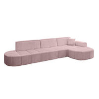 ECKSOFA Ottomane Rechts LIVO-L2 - 337x173x79,5 cm Rosa - Rosa, Holzwerkstoff/Textil (337/173cm) - ALTDECOR