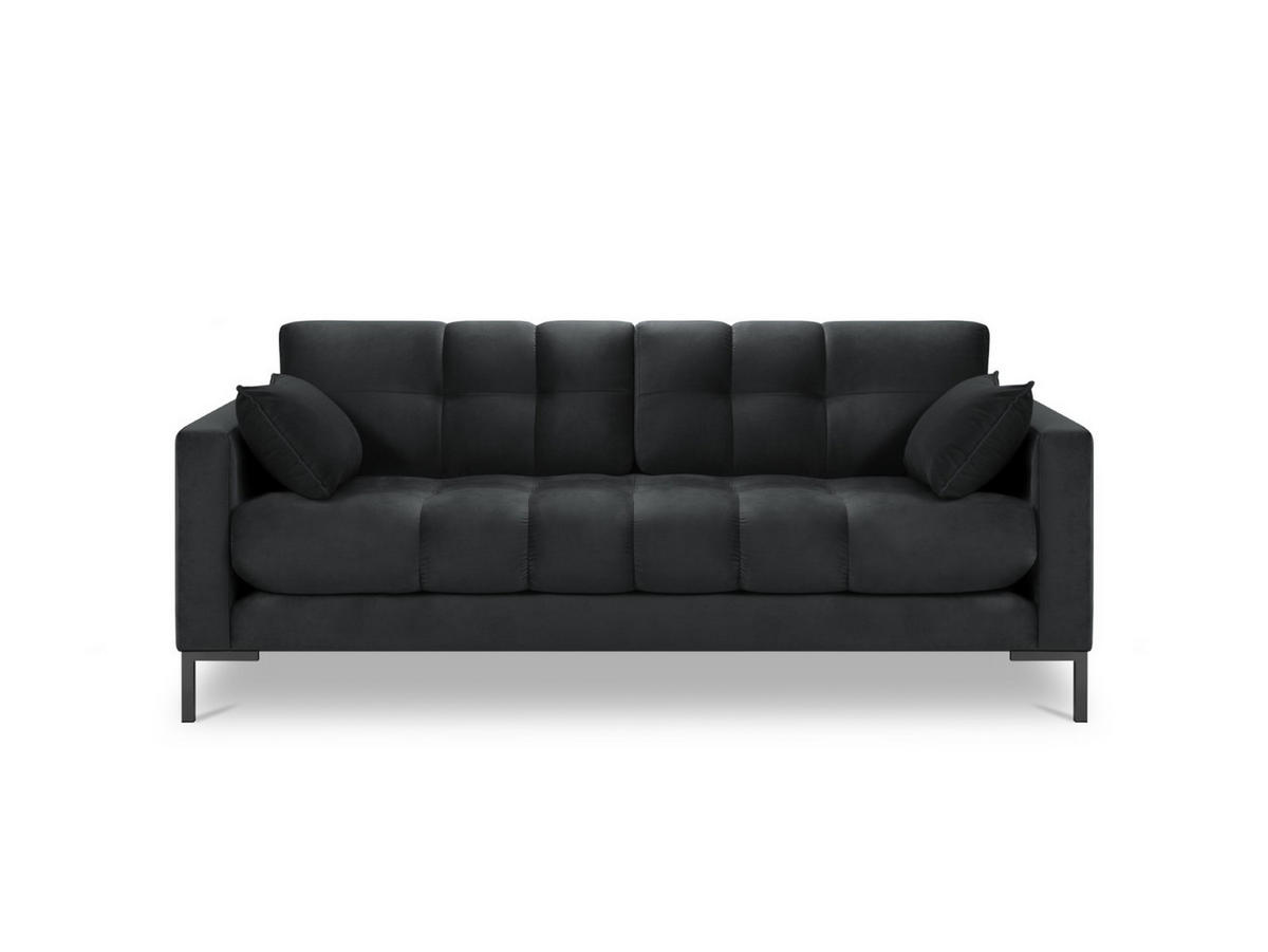 SOFA Mamaia aus Samt dunkelgrau 2 Sitzplätze - Dunkelgrau, Textil (92/75/152cm) - Micadoni