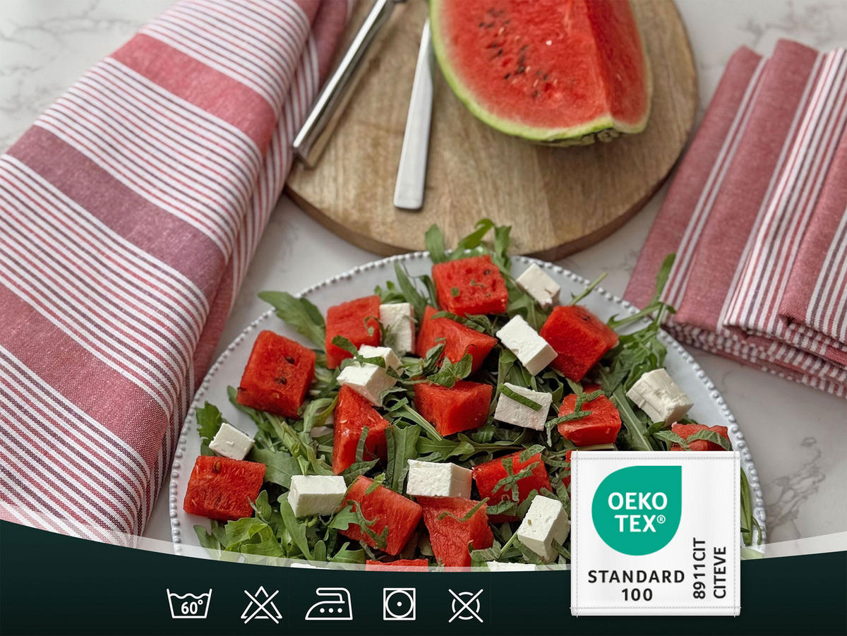 GESCHIRRTÜCHER, 5er-Set, 50x70 cm, 100% Baumwolle, Rot - Rot, Textil (50/70cm) - Zollner