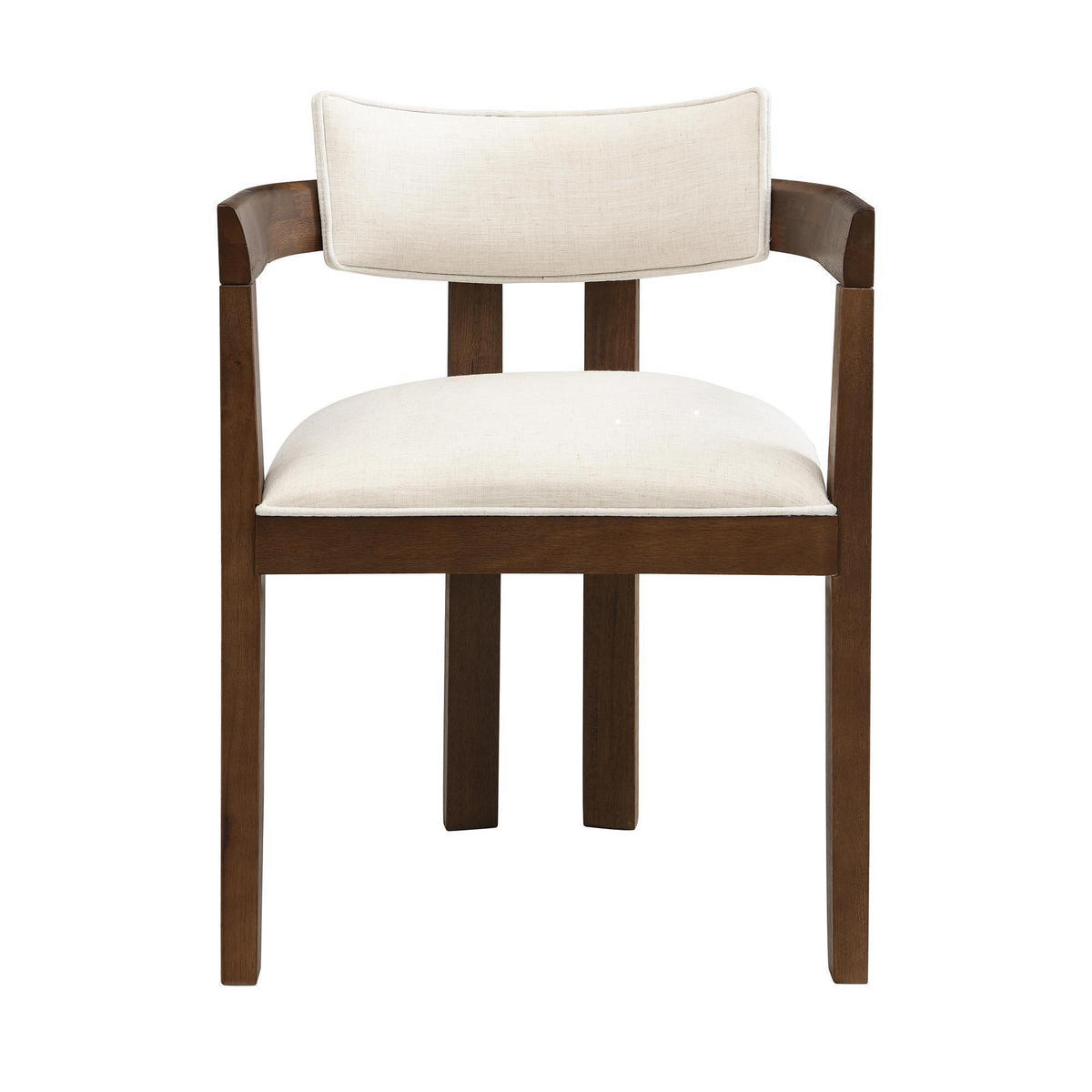 ARMLEHNSTUHL 4 Stück in Leinenstoff, Walnussholzfarbe - Walnussfarben, Holz/Textil (60.5/78.5/57.5cm) - KOMHTOM