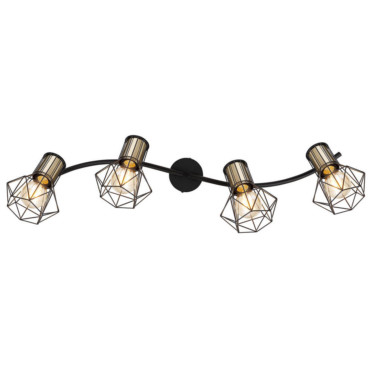 DECKENLEUCHTE PRISKA Metall Schwarz - Schwarz, Metall (80/22.5/19cm) - Globo Lighting