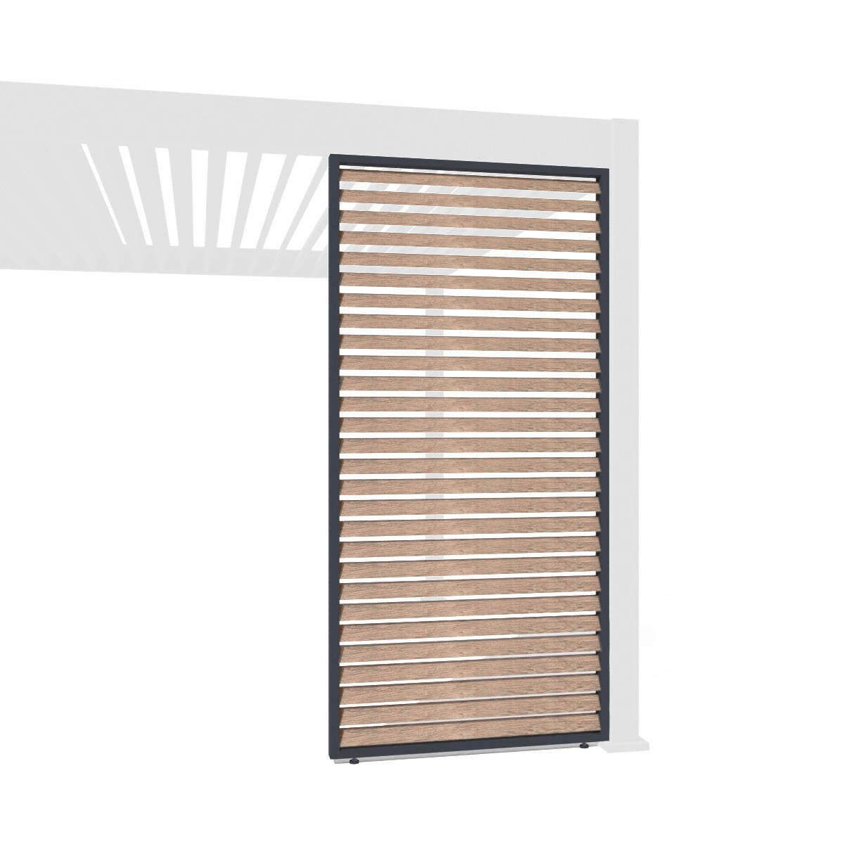 LAMELLENWAND für Pergola Holzoptik aus Aluminium 0,93 m - Beige, Metall (93/234/6cm) - WEIDE