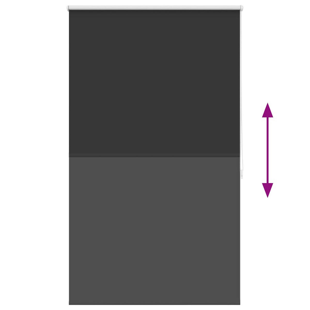 VERDUNKELUNGSROLLO 124,4/175 cm Stoffbreite 120 cm aus Polyester Schwarz - Schwarz, Textil (120/1/175cm) - vidaXL