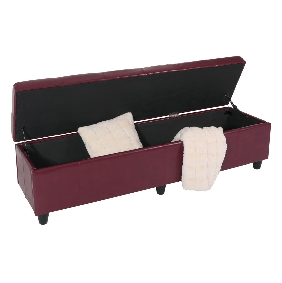 SITZBANK MIT AUFBEWAHRUNG XXL Rot - Rot, Textil (180/45/45cm) - MCW