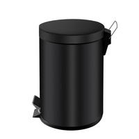 MÜLLEIMER Runder TretMit Herausnehmbaren Kunststoff Inneneimer 3 Liter 27 x 19,5 x 17 cm Schwarz - Schwarz, Metall (19.5/27/17cm) - PROREGAL