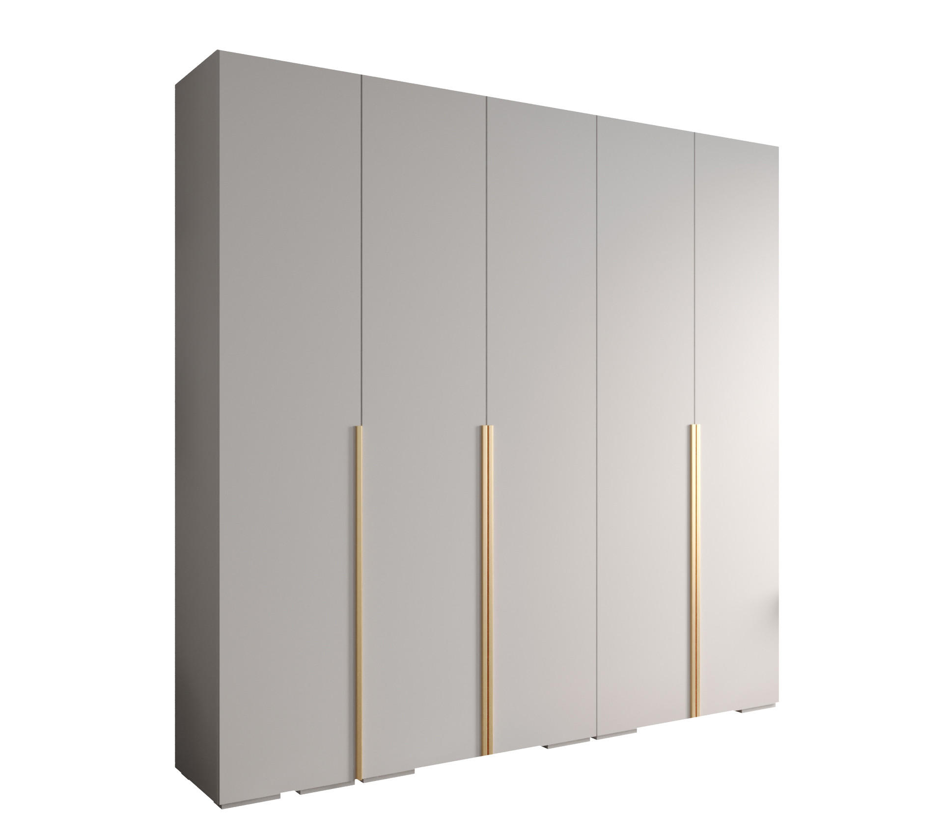 DREHTÜRENSCHRANK 236.7/250/47 5-türig - Goldfarben/Weiß, Holz/Metall (250/236.7/47cm) - MÖBEL KRYSPOL
