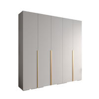 DREHTÜRENSCHRANK 236.7/250/47 5-türig - Goldfarben/Weiß, Holz/Metall (250/236.7/47cm) - MÖBEL KRYSPOL