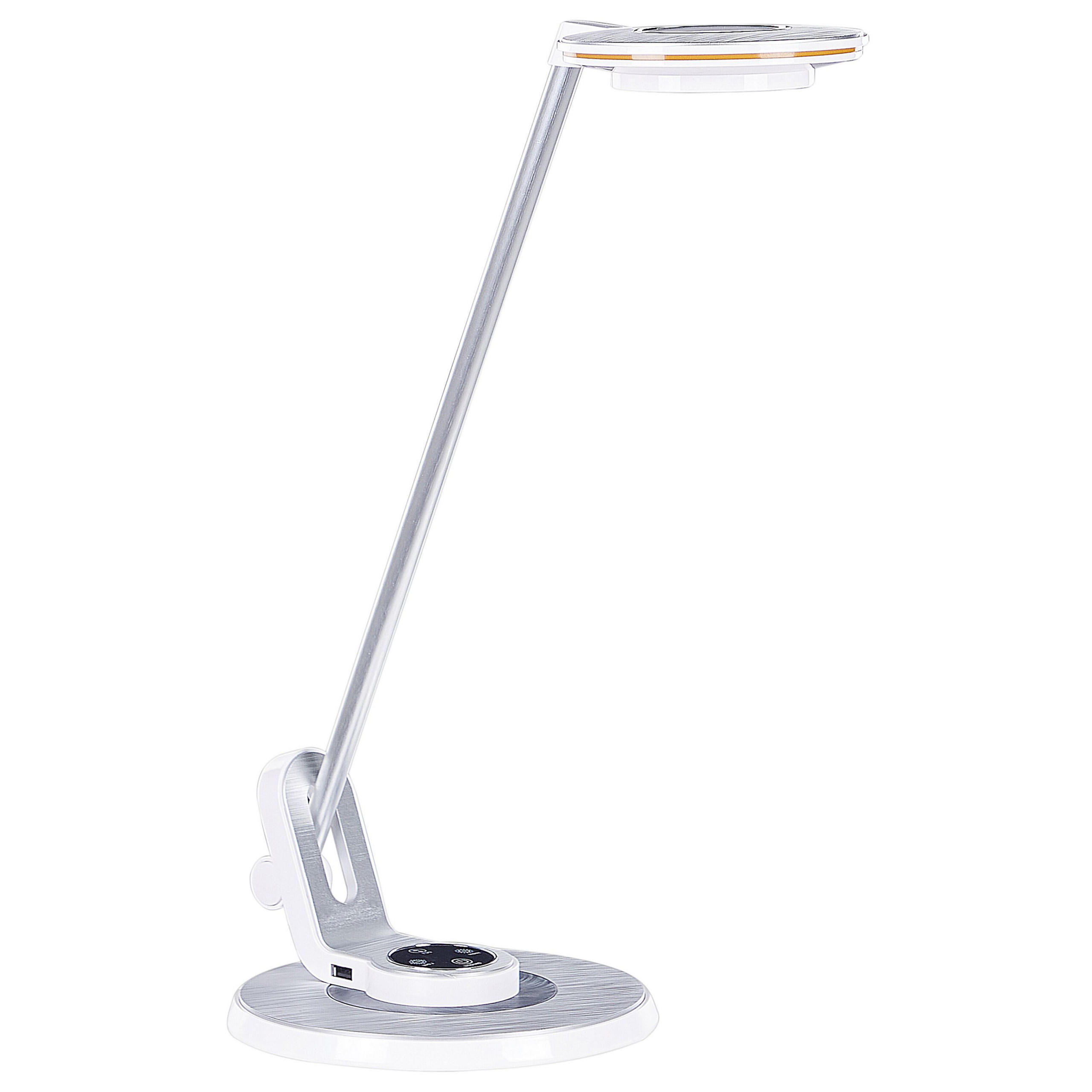 SCHREIBTISCHLAMPE Corvus 19/19/45 cm - Silberfarben, Metall (19/19/45cm) - Beliani