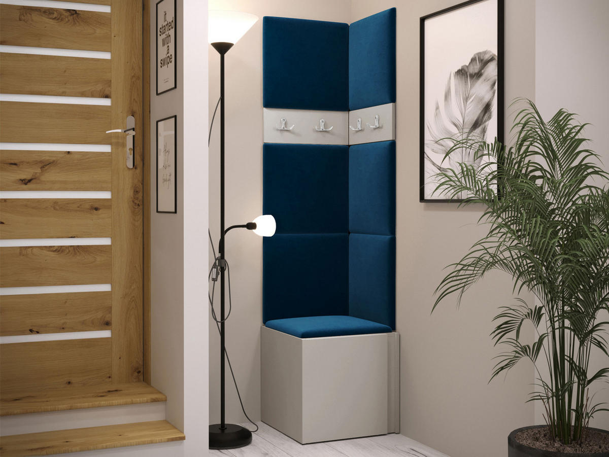 GARDEROBEN-SET Orion XXI - Kaschmir/Blau, Holzwerkstoff/Kunststoff (42/186/46cm) - MIRJAN24