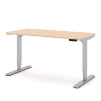 SCHREIBTISCH Elektrisch höhenverstellbarer Schreibtisch Y-Line Curved Sand Weißaluminium 140/70/62-127cm - Sandfarben/Weiß Hochglanz, Holzwerkstoff/Metall (70/140/127cm) - ASSMANN