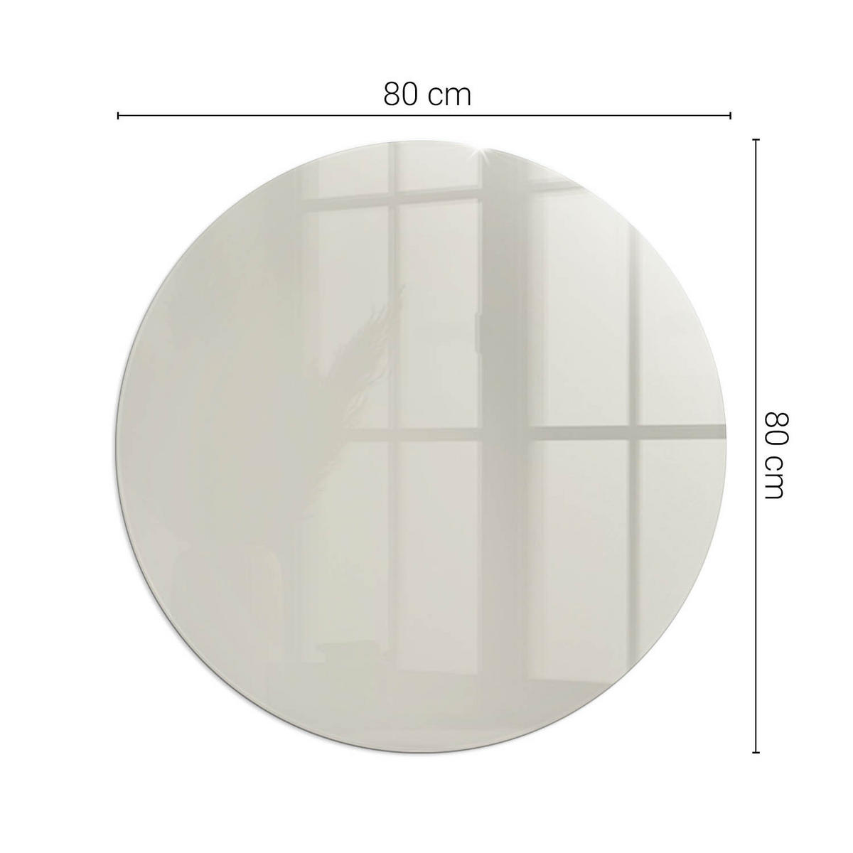 GLASPLATTE für Kamin Ø 80 cm - Creme, Glas (80/80/0.4cm) - TULUP