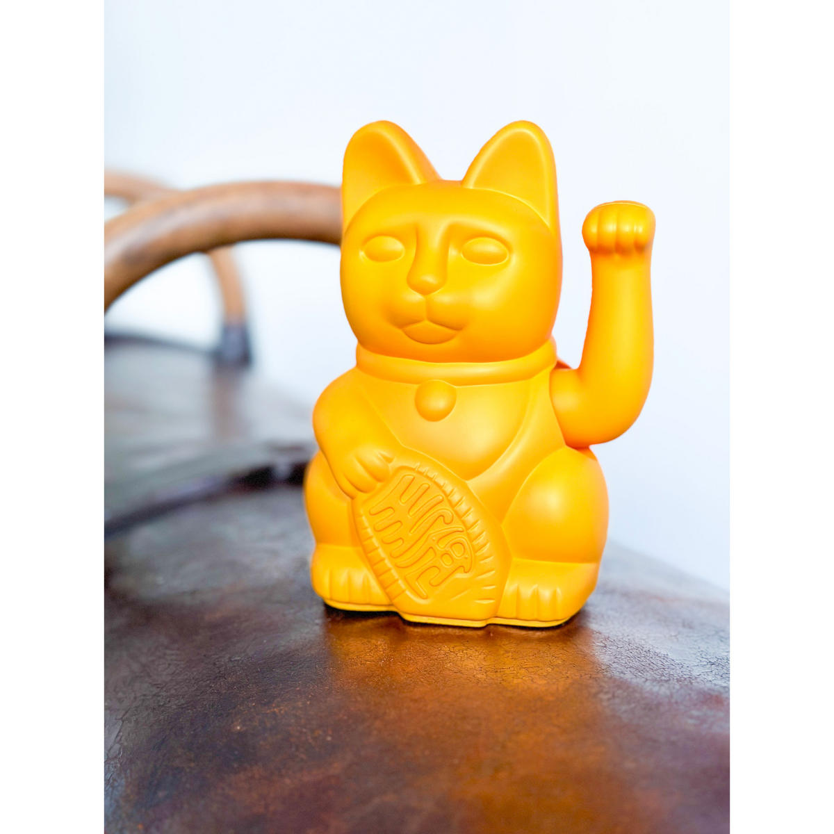 WINKEKATZE Lucky Cat Classic, Kunststoff, Deep Yellow, ca. 15 cm - Gelb, Kunststoff (8.5/15/10.5cm) - Donkey Products