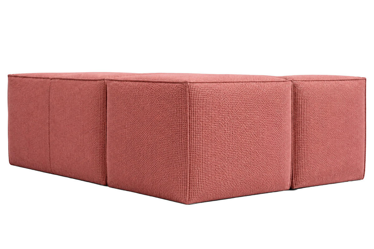 ROHOVÁ SEDAČKA modulární ve tvaru L, plyšová tkanina Pop, Růžová, Pravá strana, LAZY L Mini - růžová, dřevo (253/173cm) - Kaiser Möbel