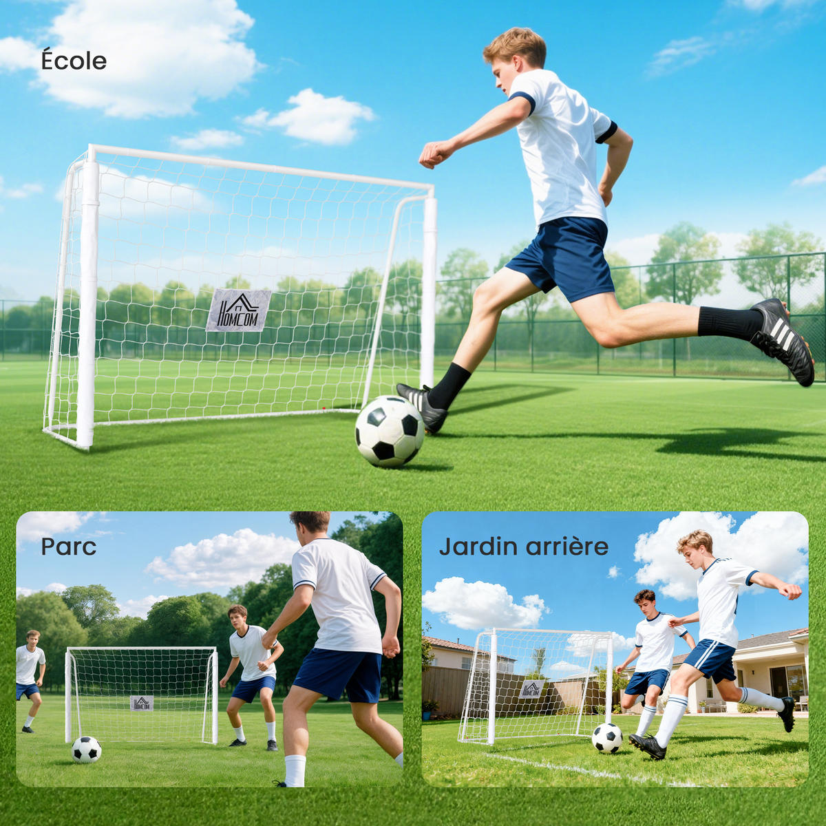 FUSSBALLTOR DE-18608 Trainings- & Spieltor 186x123 cm Weiß - Weiß, Metall (62/186cm) - ComfortXL