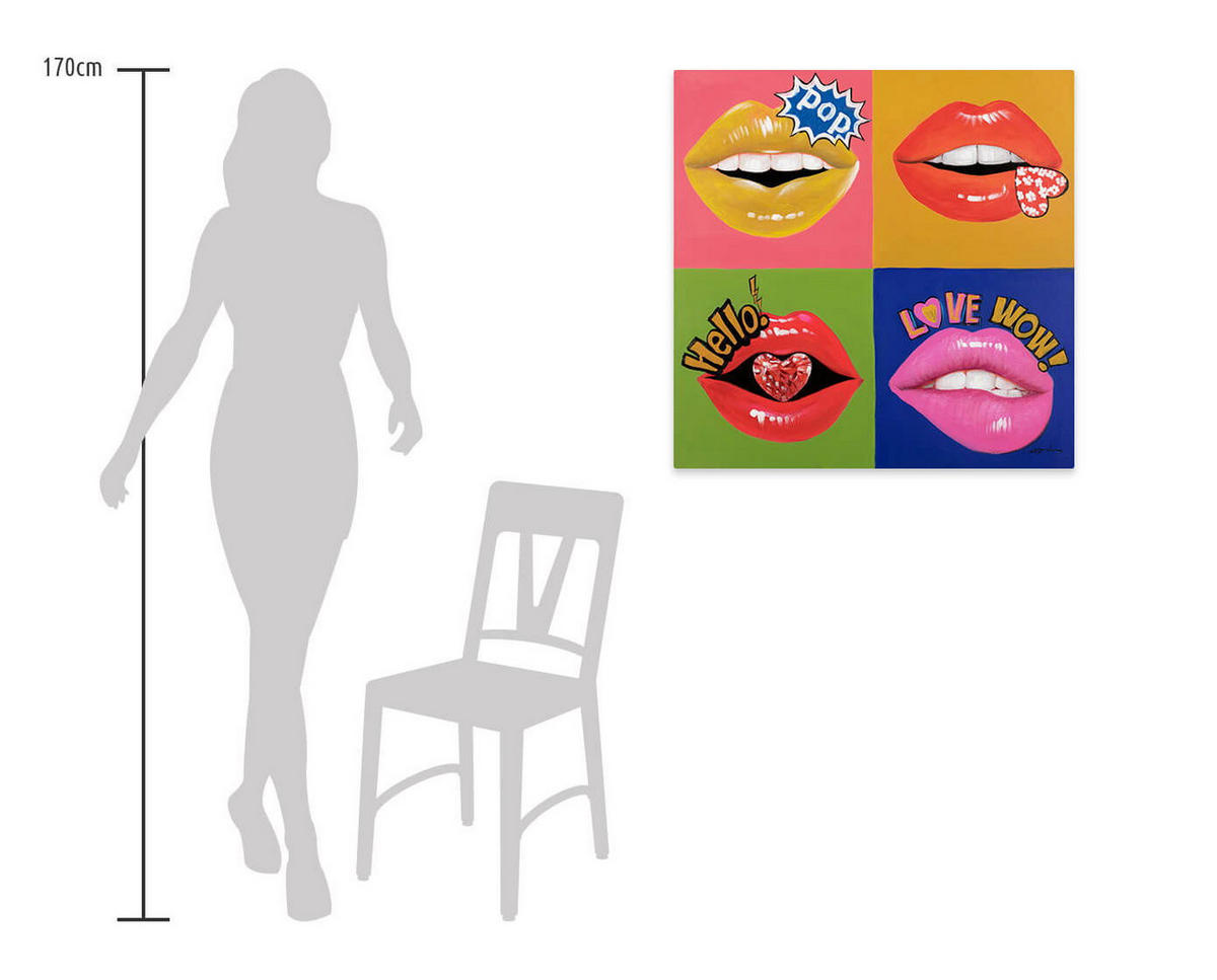 ACRYLBILD HANDGEMALT 80/80 cm - Multicolor, Holz/Textil (80/80cm) - KUNSTLOFT