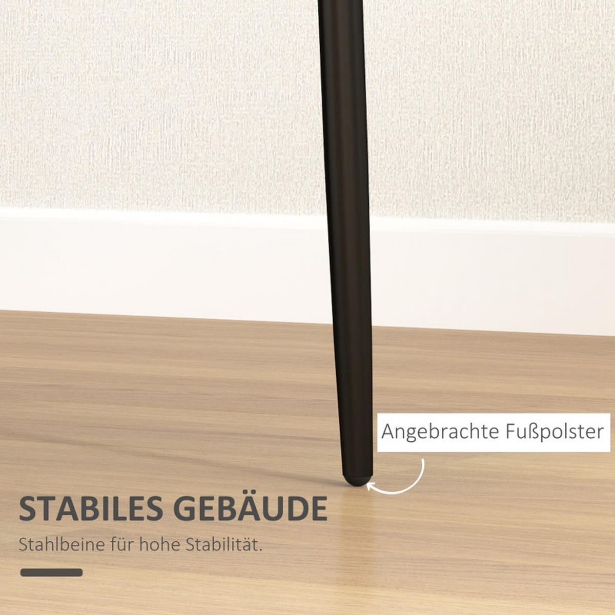 STUHL-SET DE-36047 4 Stück mit Metallbeinen Schwarz - Schwarz, Metall (41/97/54cm) - ComfortXL