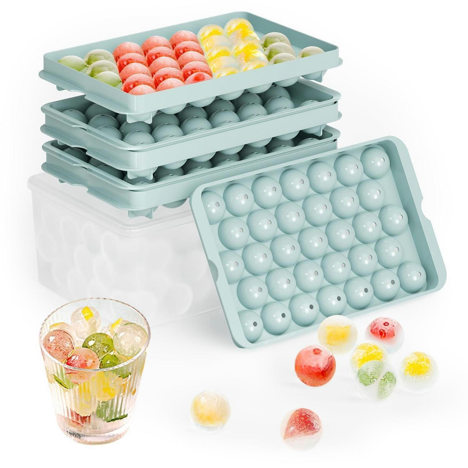 EISWÜRFELFORM 3-teiliges Set mit Behälter - Multicolor, Kunststoff (13.3/8/21cm)