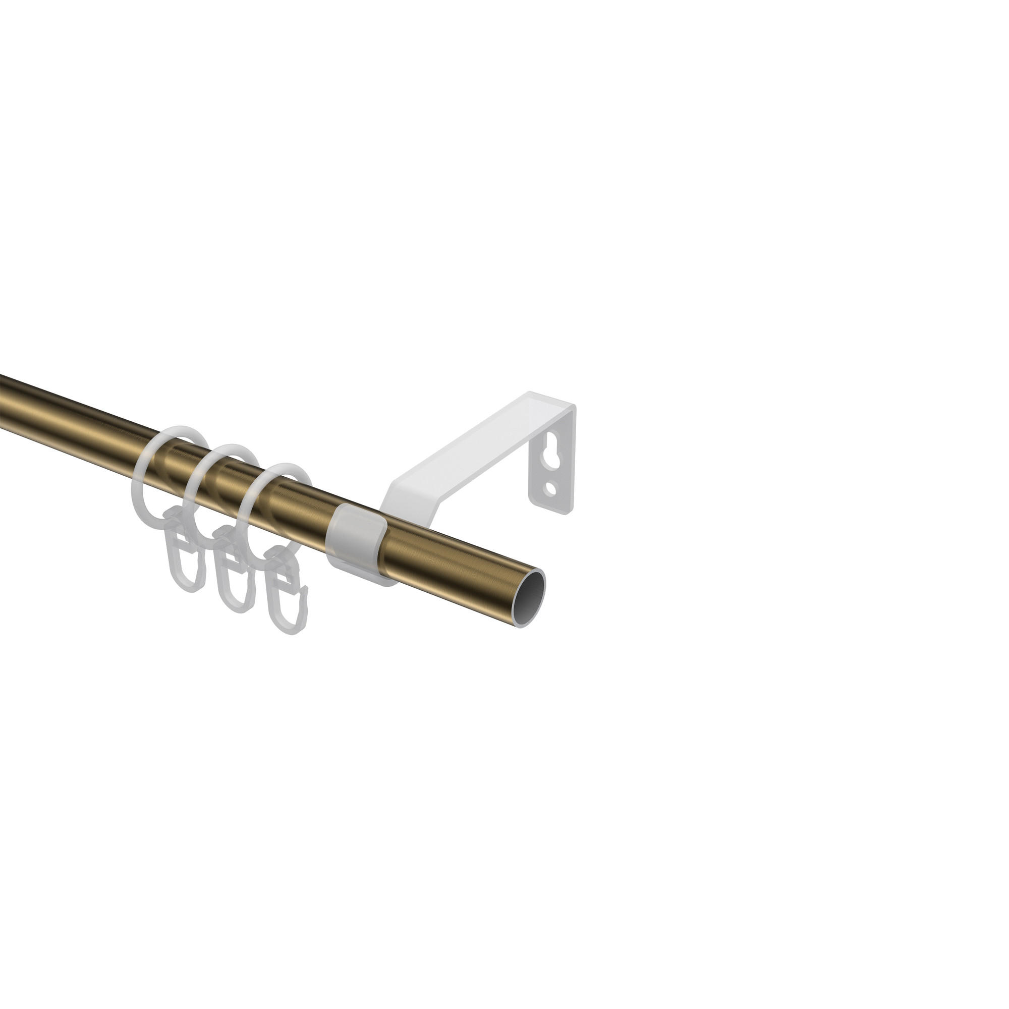 GARDINENSTANGE Olymp Matteo 320 cm (geteilt in 2 x 160 cm), 1-läufig, 16 mm Ø Messing Antik - Messingfarben/Bronzefarben, Metall (320cm) - INTERDECO