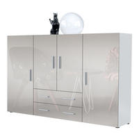 HIGHBOARD Nora Front in Sandgrau Hochglanz - Sandfarben, Holzwerkstoff (166/106/35cm) - Vladon