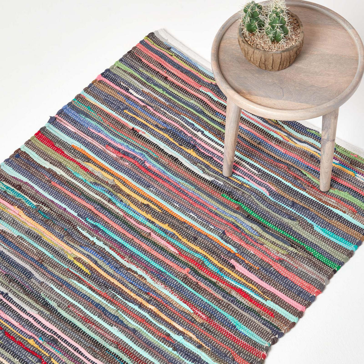FLICKENTEPPICH bunt gestreift 70/120 cm - Multicolor, Textil (70/120cm) - Homescapes