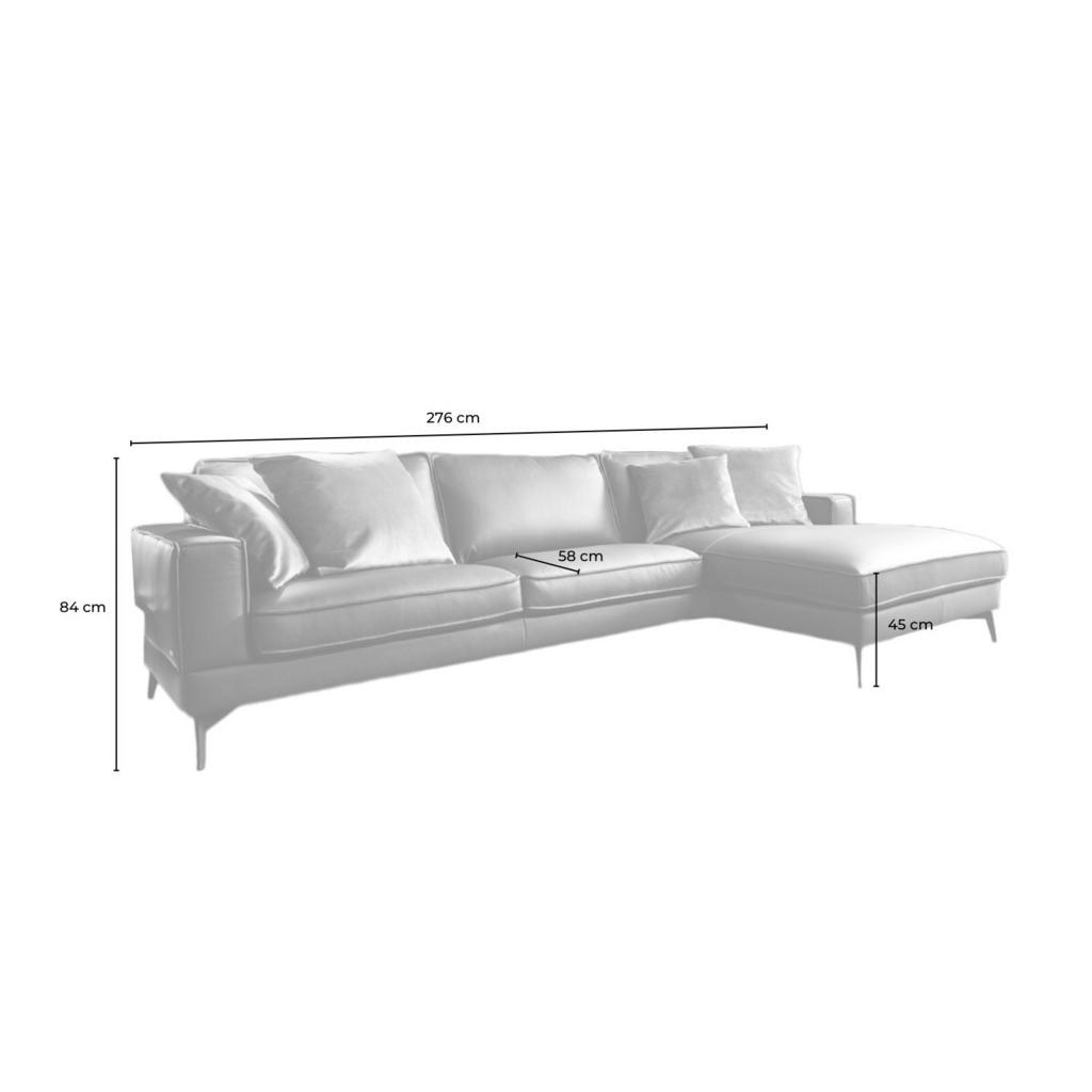 Thumbnail - Kawola Ecksofa, Anthrazit, Schwarz, Leder, 3-Sitzer, Füllung: Schaumstoff, L-Form, 276x177 cm, Wohnzimmer, Sofas & Couch...