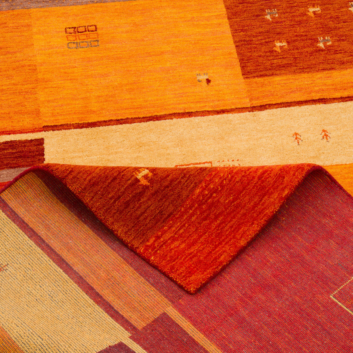 NATUR WOLLE TEPPICH GABBEH ESTA - Orange, Textil (70/300cm) - Pergamon