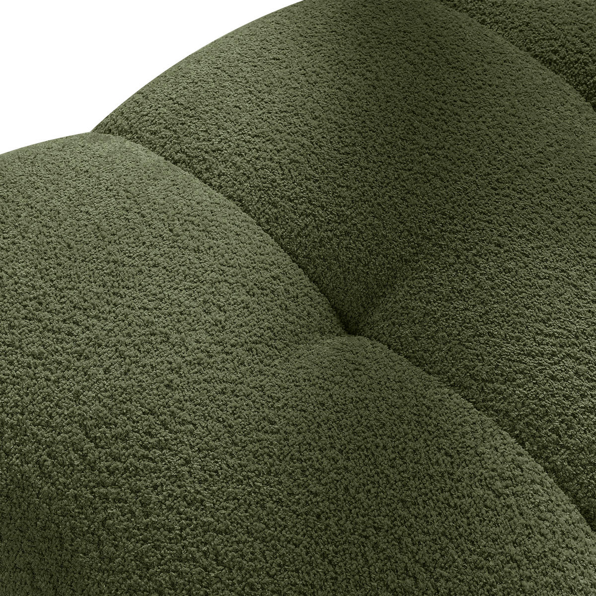 POUF LIRA, Olivgrün, Bouclé - Olivgrün, Holz/Holzwerkstoff (96/43/50cm) - KONSIMO®