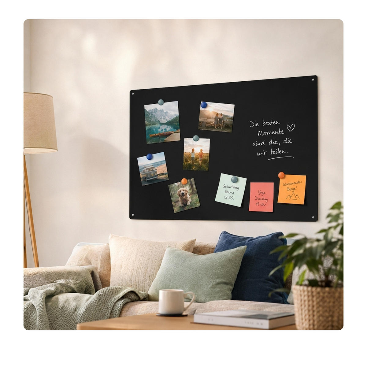 MAGNETTAFEL Schwarz Stahl beschreibbar 50x30 cm - Schwarz, Metall (50/30/0.1cm) - Relaxdays