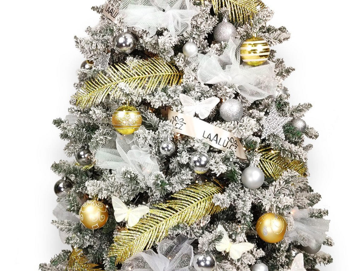 WEIHNACHTSDEKORATIONEN 6er-Set Schmetterlinge weiß-gelb Mix 10 cm - Gelb/Weiß, Kunststoff/Metall (10/10/10cm) - LAALU