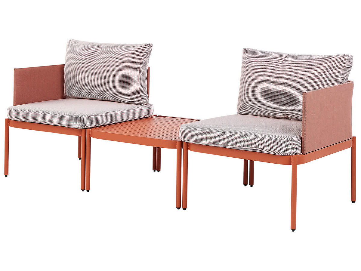 LOUNGE SET 2-Sitzer modular Orange Terracina - Orange, Metall - Beliani