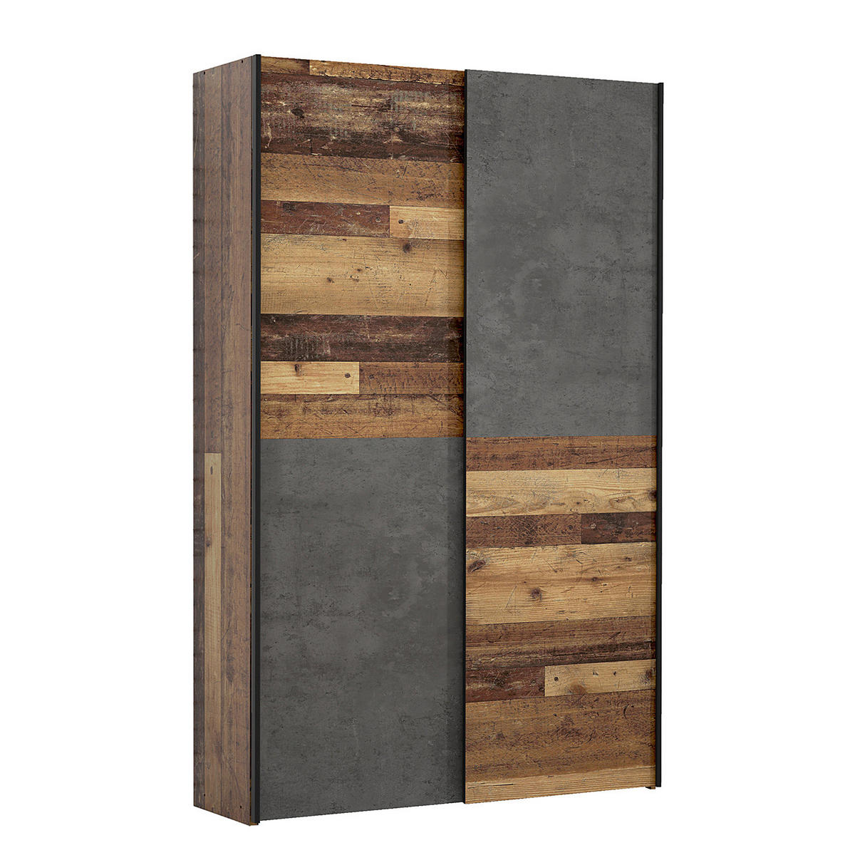 SCHWEBETÜRENSCHRANK - Anthrazit/Braun, Holzwerkstoff/Metall (120/191/42cm) - home24