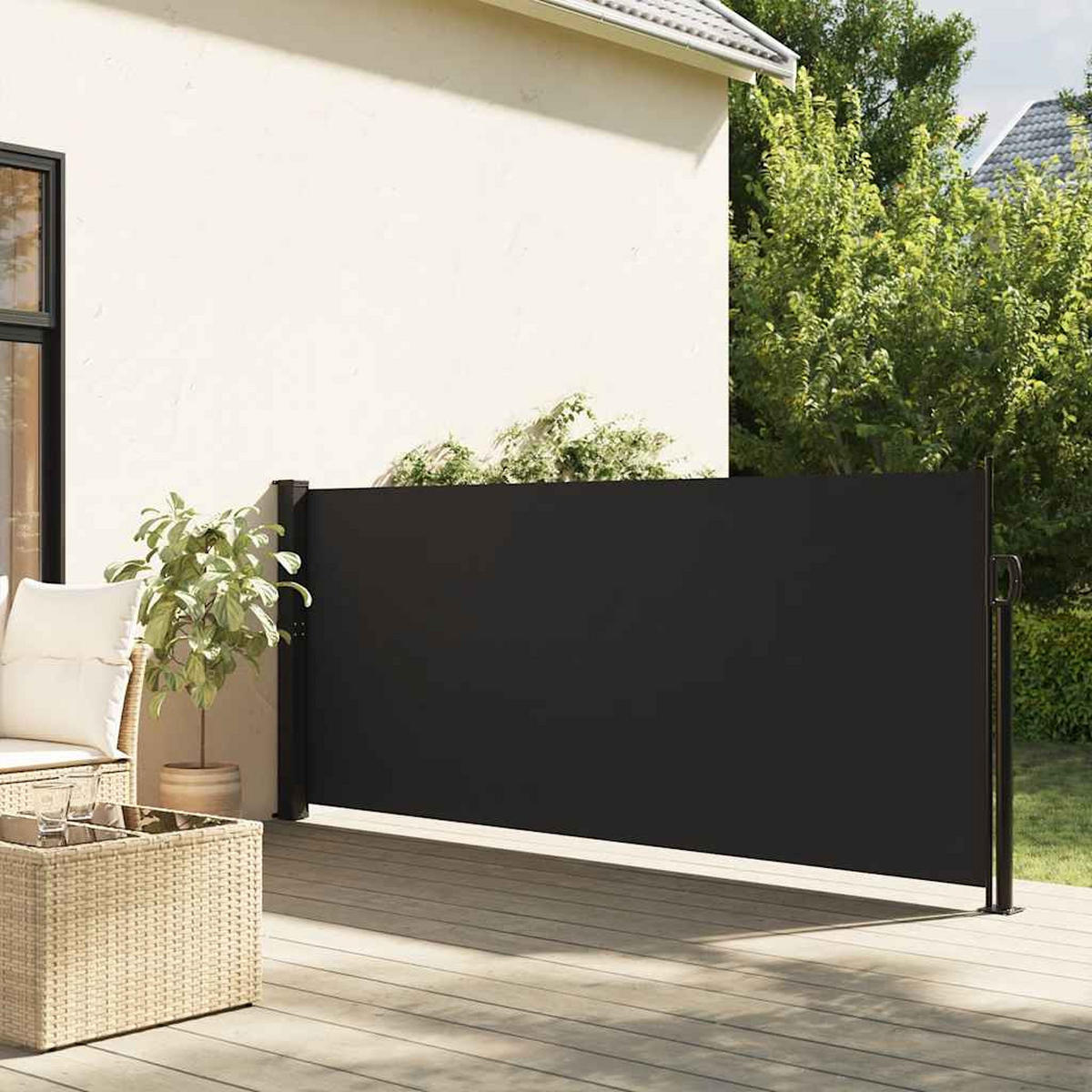 SEITENMARKISE Ausziehbar Schwarz 117x300 cm - Schwarz, Textil (300/117/300cm) - furnicato
