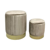 FUSSHOCKER 2er Set Beige 35/35/44 cm - Beige, Textil (35/44/35cm) - Mobili Rebecca