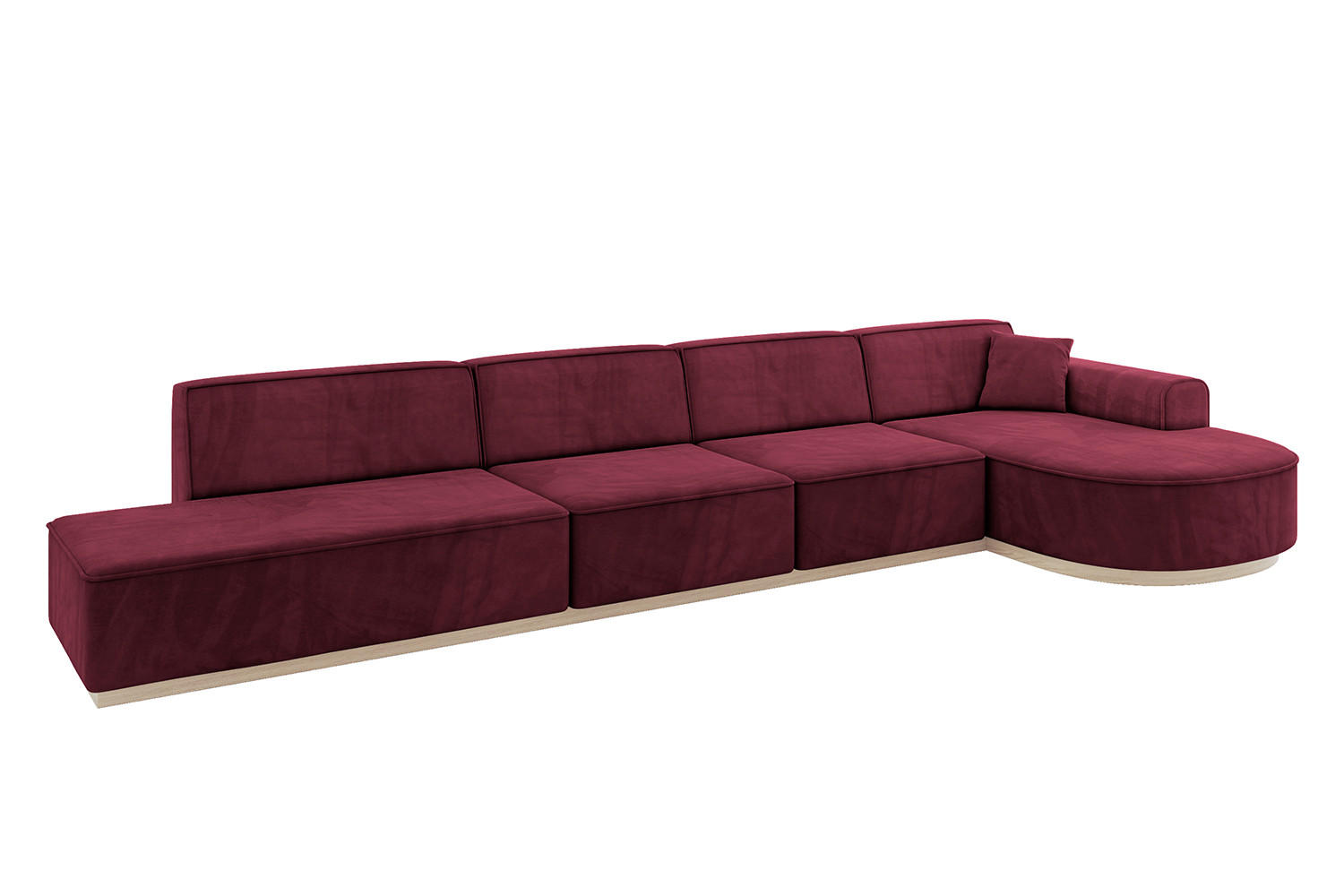 ECKSOFA Ottomane Rechts ARRIO-L3 - 413x171x83 cm Bordeauxrot - Bordeaux, Holzwerkstoff/Textil (413/171cm) - ALTDECOR