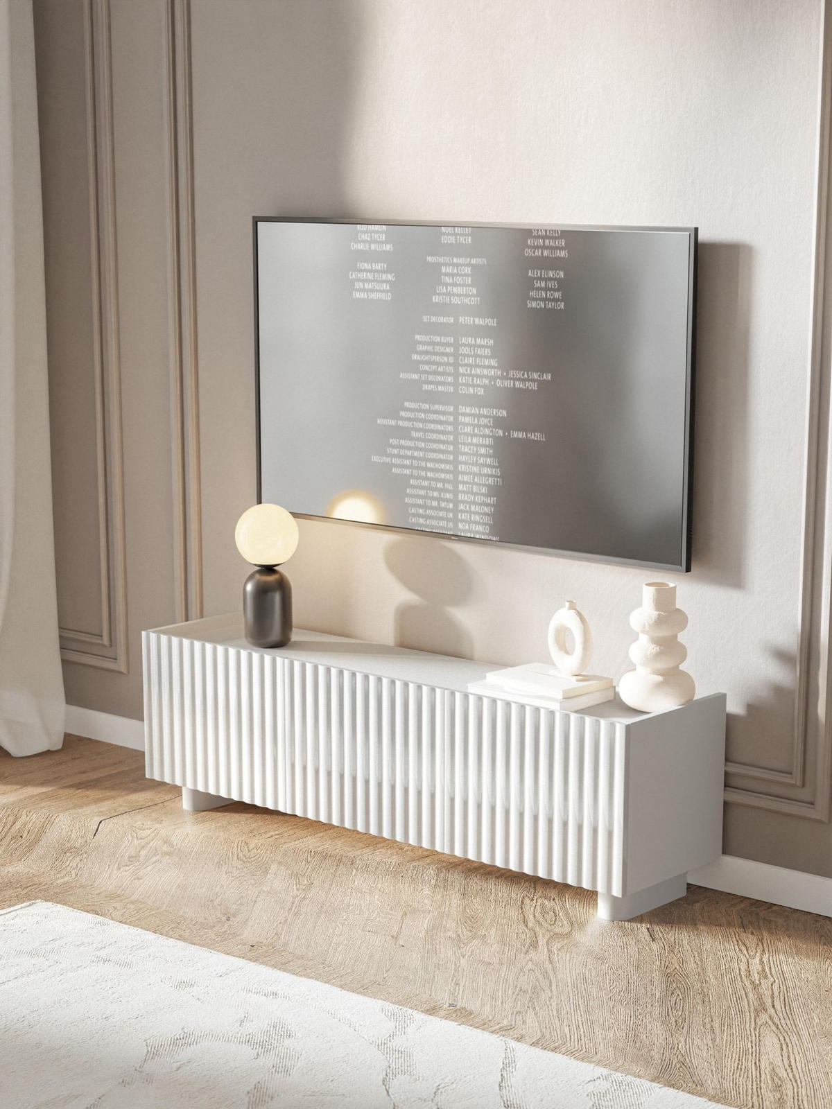 TV-LOWBOARD Fiorra Weiß Hochglanz, 144 cm - Weiß, Holzwerkstoff (144/49/38.3cm) - Selsey