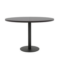 TISCH einbeinig schwarzes Bein, MDF Tischplatte, Molet Schwarz - Schwarz, Holzwerkstoff (100/100/76cm) - Idohome