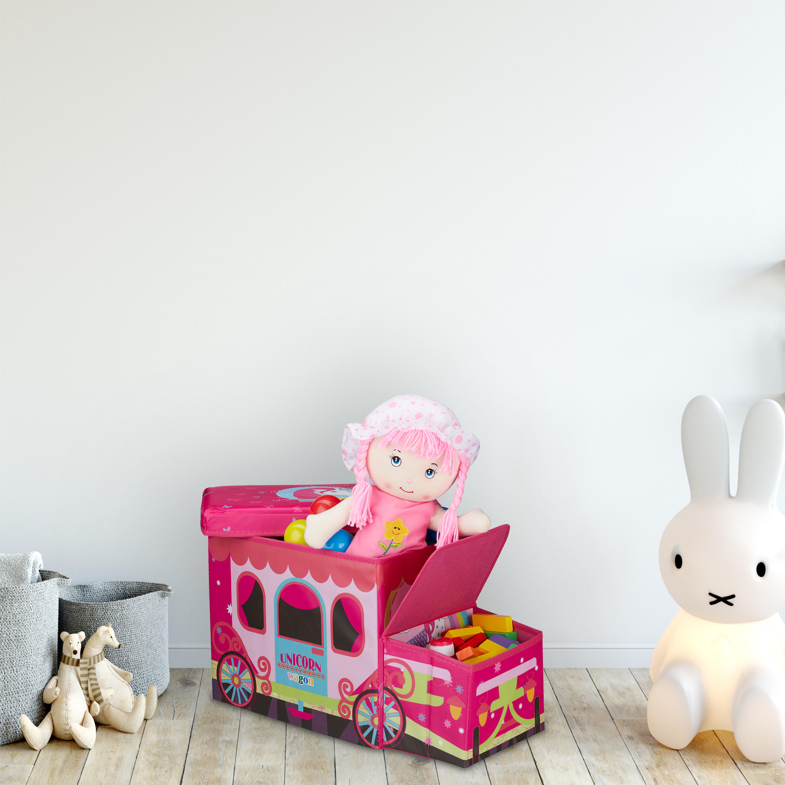 SITZBOX Kinder - Pink, Holzwerkstoff/Wellpappe (27/33/56cm) - Relaxdays
