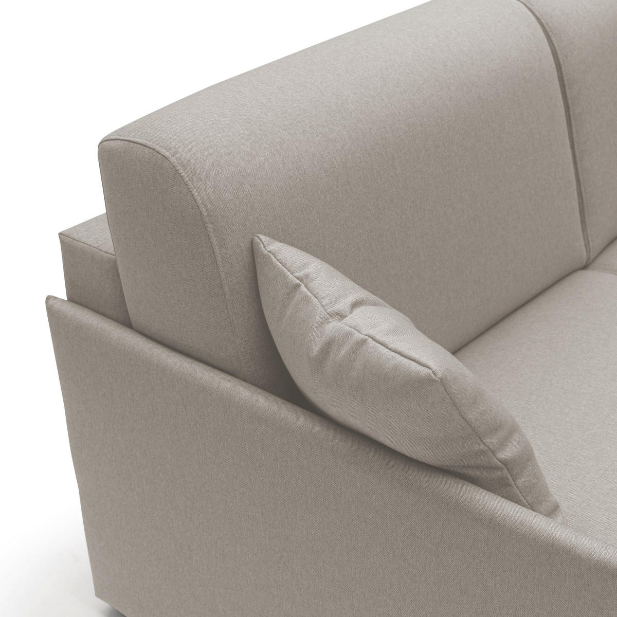 ECKSOFA LINKS Evans - Creme, Textil (252/96cm) - Divani.store