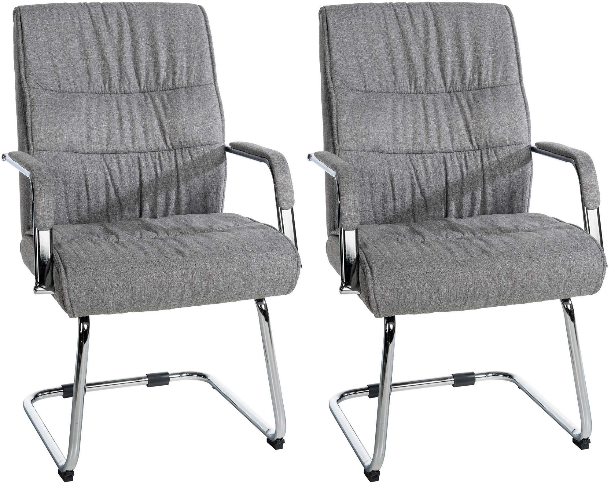 SCHWINGSTUHL 2er Set Stoff hellgrau - Hellgrau, Textil/Metall (58/100/66cm) - CLP