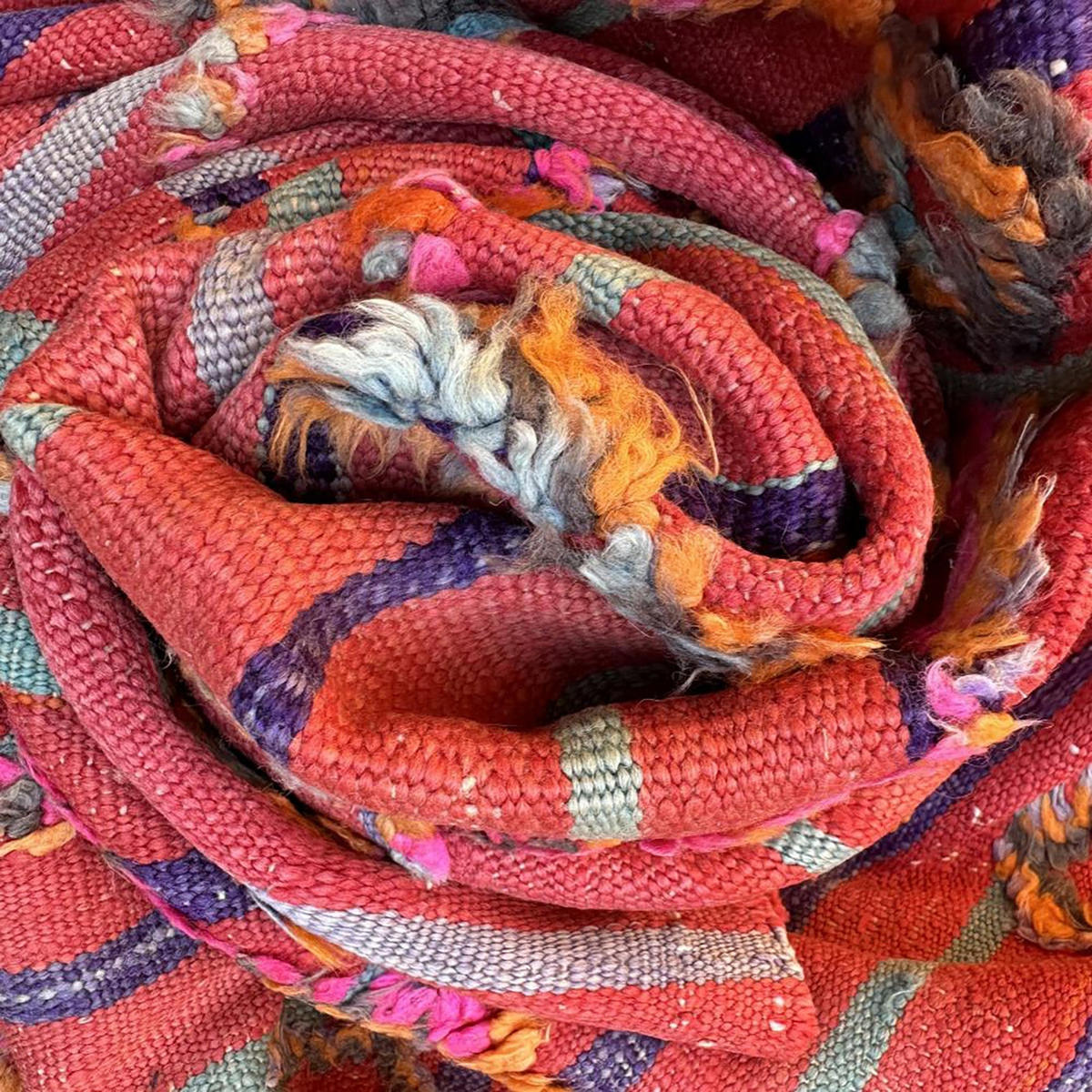 BERBERTEPPICH aus reiner Wolle 138x 220 cm - Rot, Naturmaterialien (138/220cm) - AFK Living