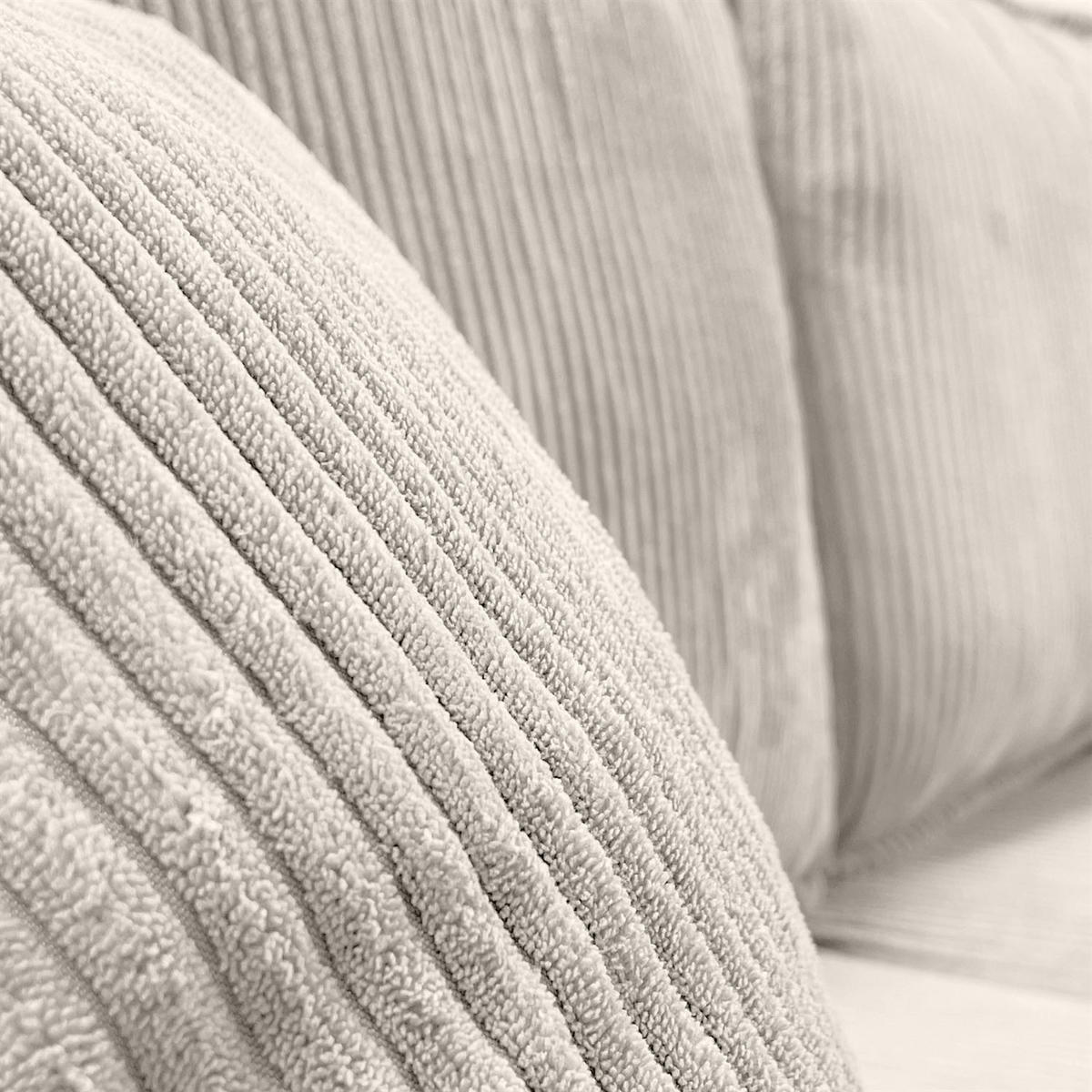 ECKSOFA Gepolstertes CARLO XL Cord mit Schlaffunktion und Bettkasten, Poso 100 - Ecru, Textil (277/143cm) - Lookway