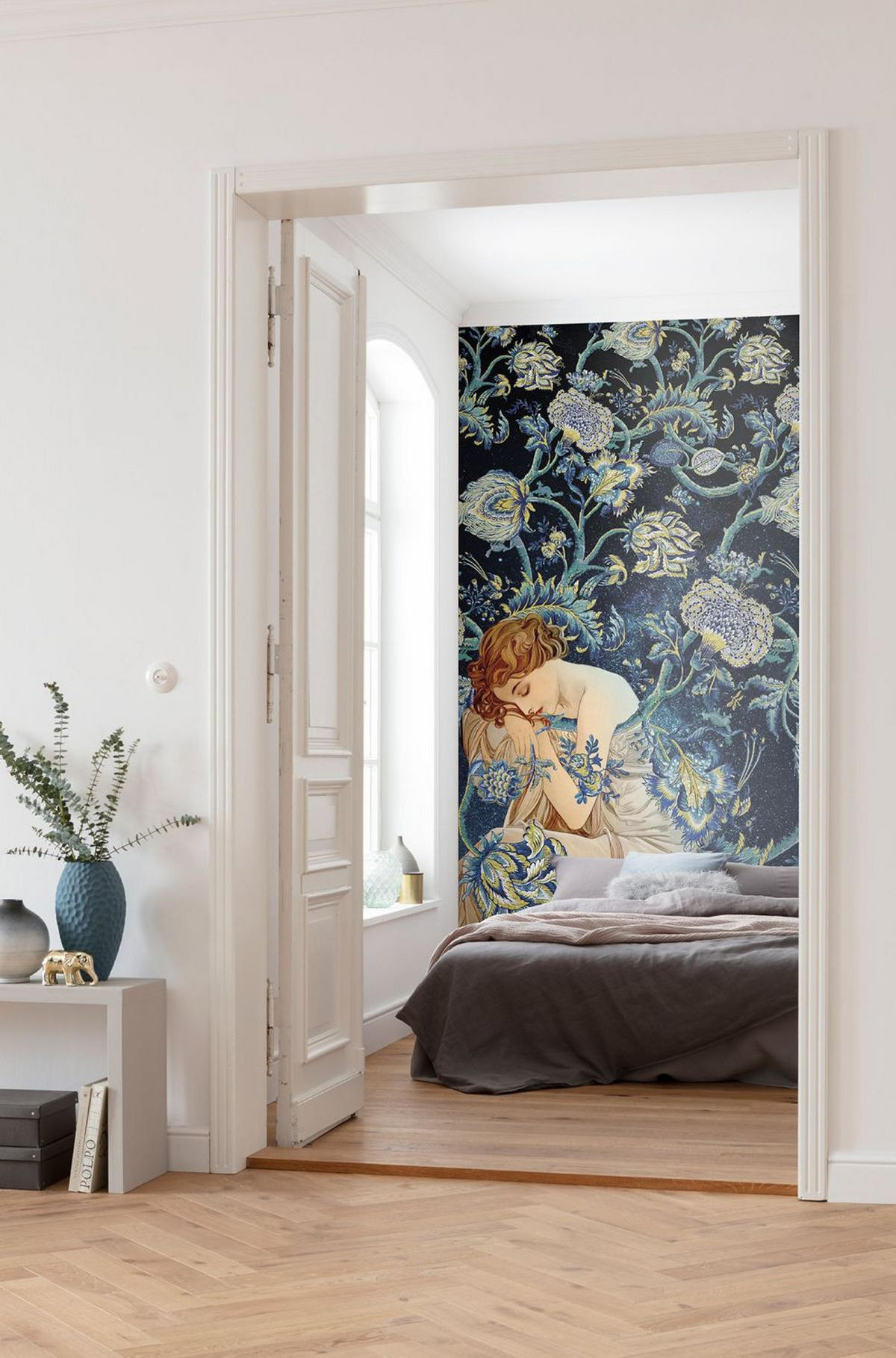 FOTOTAPETE Jugendstil 200 x 280 cm - Blau, Papier (200/280cm) - Sanders & Sanders