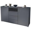 SIDEBOARD Skadu Grau Hochglanz - Grau, Holzwerkstoff (138.5/75.5/35cm) - Vladon