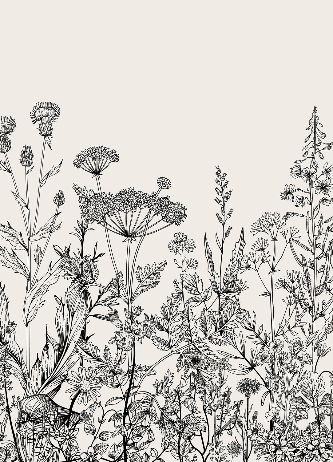 VERDUNKELUNGSROLLO 130x180 cm Graue Blumen - Grau, Textil (130/80cm) - TULUP