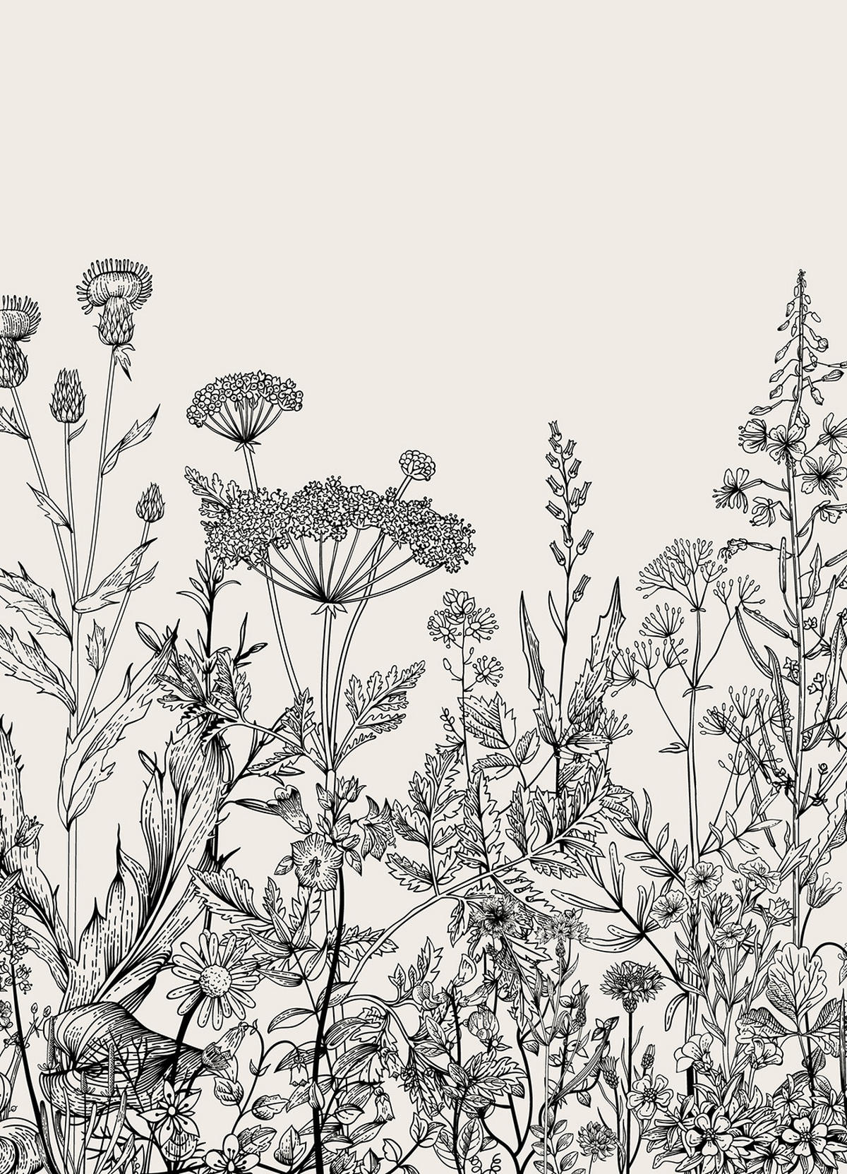VERDUNKELUNGSROLLO 130x180 cm Graue Blumen - Grau, Textil (130/80cm) - TULUP