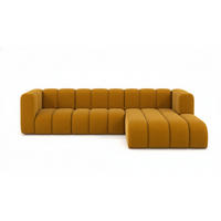 ECKSOFA L-Form Grand L 287 cm, Veloursstoff Salvador, Gelb, Rechts - Gelb, Holz (287/179cm) - Kaiser Möbel
