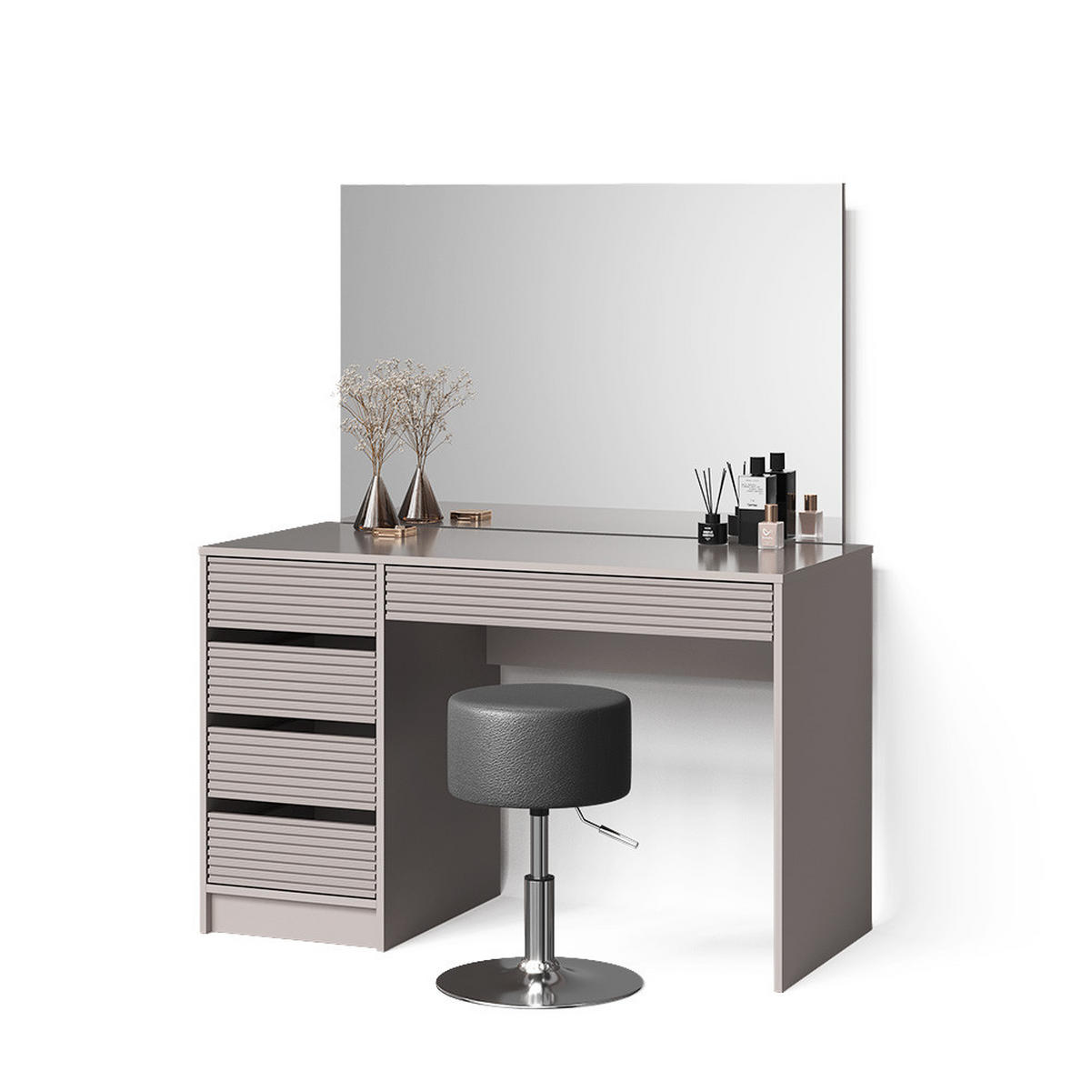 SCHMINKTISCH Imola Cashmere 120 cm mit Hocker - Kaschmir, Holzwerkstoff (120/75/55cm) - Livinity®