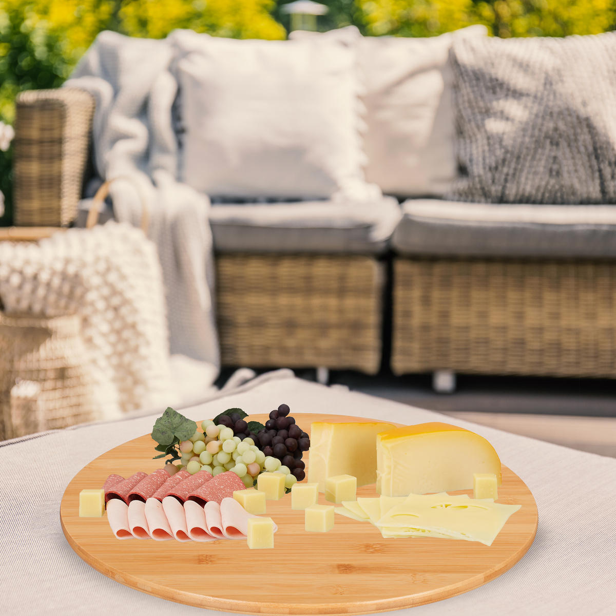 DREHTELLER - Hellbraun, Holz (40/3.5/40cm) - Relaxdays