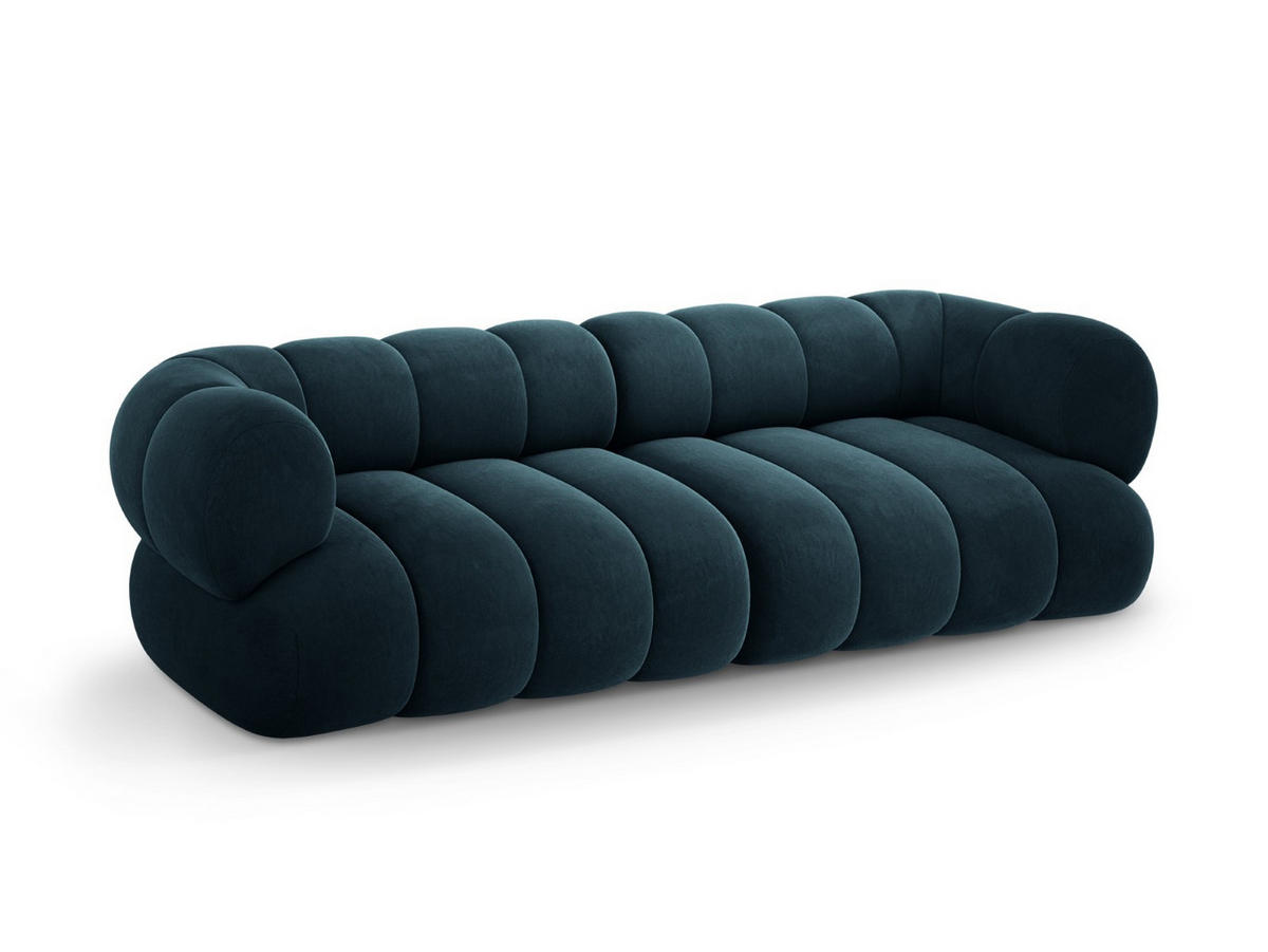 SOFA Koge aus Samt petrol 4 Sitzplätze - Petrol, Textil (95/70/240cm) - Cosmopolitan Design