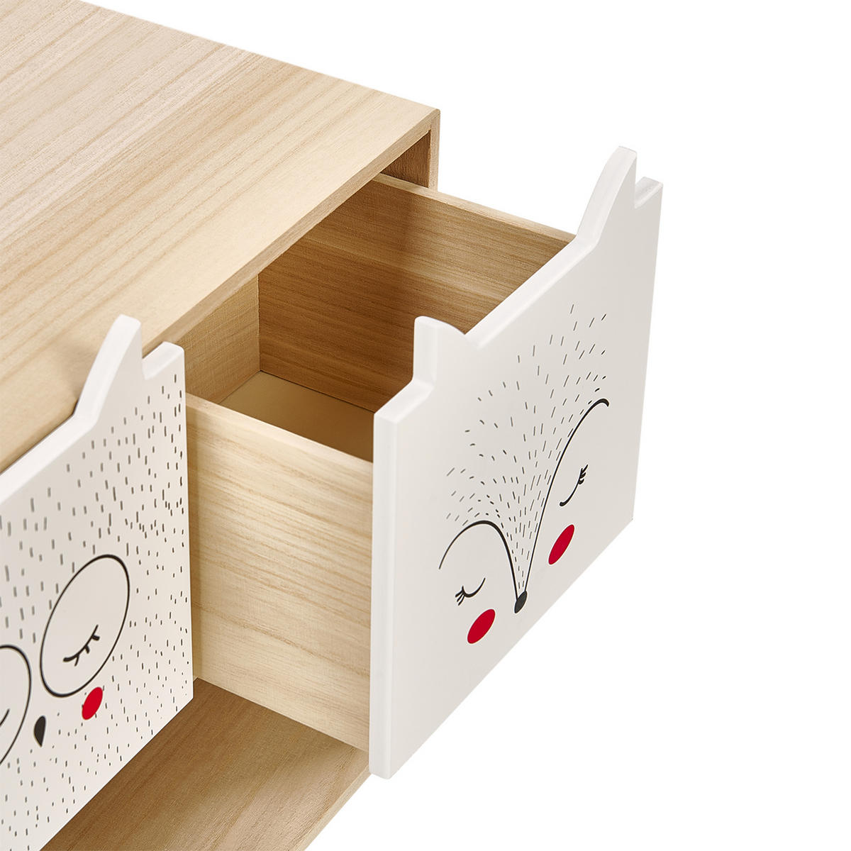 NACHTTISCH Heller Holzfarbton/Weiß Rupert - Hellbraun/Weiß, Holzwerkstoff (40/46/25cm) - Beliani